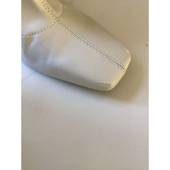 Zara Womens Euro Off White Mid Height 4” Boot Sz 38 (7.5) Zip Closure - Picture 12 of 14